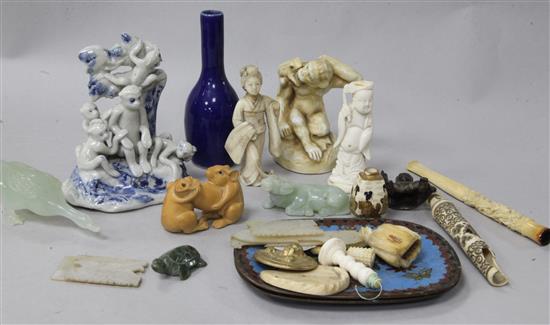 A quantity of mixed Oriental carvings, etc.